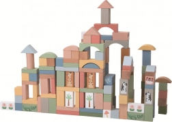 Blocchi di legno pastello Safari 120 pz