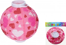 Lanterna sfera 20 cm a batteria con motivo cuoricini