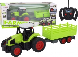 Trattore RC telecomandato con rimorchio 1:16 verde