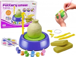 Kit ceramica per bambini con ruota da tornio, argilla e colori