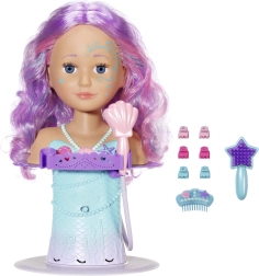 baby born sorellina testa per acconciature sirena con doccia