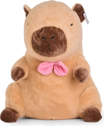Capibara di peluche con fiocco rosa 66 cm