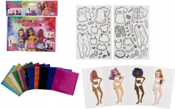 Set creativo stilista di moda con immagini in lamina