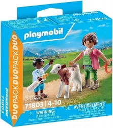 Playmobil DuoPack contadina di campagna con bambino e vitellino