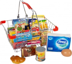 Cestino della spesa in metallo con finti alimenti small foot