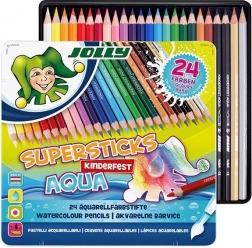 Matite acquerellabili JOLLY Supersticks Aqua 24 pezzi in scatola di metallo