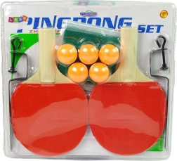 Set da Tavolo Ping Pong Racchette Rete 5 Palline