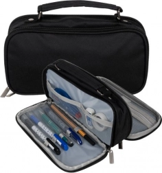 Astuccio scolastico Maaleo a due scomparti, apribile – nero