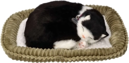 Gattina interattiva che respira, bianca e nera