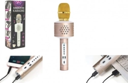 Microfono karaoke Bluetooth con altoparlanti ed effetto eco – Oro