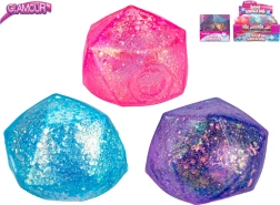Pallina antistress scintillante a forma di diamante con slime - 1 pezzo