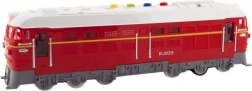 Locomotiva in plastica a batterie con suoni e luci 35 cm – Rosso