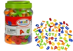 Lettere e numeri magnetici in barattolo 78 pezzi
