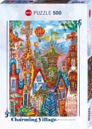 Puzzle Heye Charming Village: Cancello blu, 500 pezzi