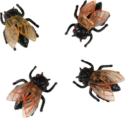 Mosche decorative in plastica per Halloween, 4 pezzi