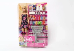 Barbie bambola per la spesa con carrello e accessori