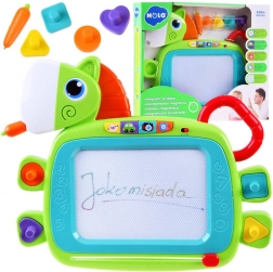 Lavagna magica colorata a forma di cavalluccio con stampi