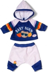 baby born tuta per bambola 43 cm – blu con cappuccio