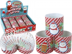 iconica molla rosso‑bianca con motivo festivo 6 cm