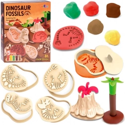Set di pasta modellabile con stampi di dinosauri e strumenti