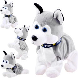 Husky di peluche interattivo con suoni e trucchetti al tocco