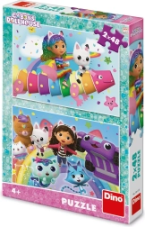 puzzle La casa delle bambole di Gabby: sull’arcobaleno 2×48 pezzi
