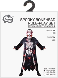 Costume da scheletro per bambini con maschera 110–120 cm