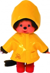 monchhichi ragazzo con impermeabile giallo 20 cm