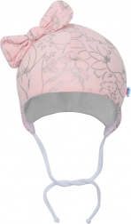 Cappellino da neonato in cotone con fiocchetto NEW BABY Nunu rosa
