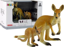Set di 2 figurine di canguro con cucciolo – animali del mondo