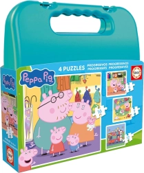 Puzzle in valigetta PEPPA PIG 4in1 (6–16 pezzi)