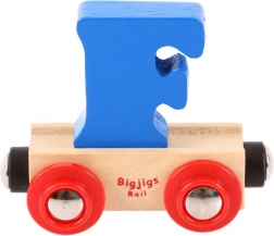 Carrozza di legno Bigjigs Rail con lettera F