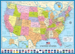 Puzzle EUROGRAPHICS Mappa politica degli USA 1000 pezzi