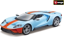 modello in metallo bburago ford gt 2019 1:32 azzurro/arancione