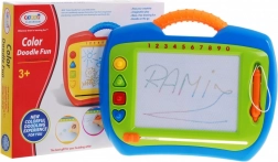 Allegra lavagnetta magnetica per bambini 3+ con stilo e 4 timbri, disegno a quattro colori