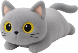 Giocattolo di peluche gatto grigio con grandi occhi 45 cm