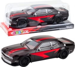 Auto sportivo con motore meccanico nero-rosso