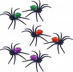 Decorazioni ragni con glitter 3 colori