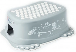 Scaletta antiscivolo per bambini per il bagno con gufo – grigia