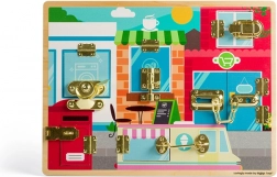 Bigjigs Toys tavola motoria in legno con catenelli e serrature