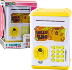 Cassaforte elettronica per bambini gialla con capibara