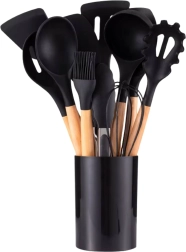 Set di utensili da cucina 12 pz – nero, mini