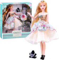 Emily bambola in abito da cocktail con borsetta