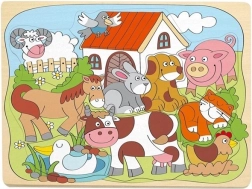Woodyland puzzle in legno a incastro con allegri animali domestici
