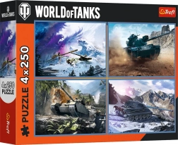 Puzzle Trefl World of Tanks grande battaglia 4×250 pezzi