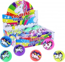 Pallina rimbalzante unicorno con luce 5,5 cm