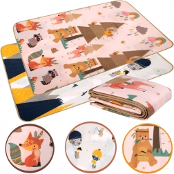 Tappetino educativo in schiuma EPE bifacciale 150 × 180 cm montagne e animaletti