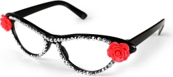 Occhiali di carnevale con rose e strass