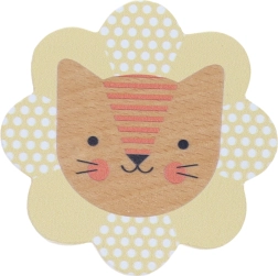 Petit Collage sonaglino in legno leoncino