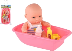 Bambolina Teddies nella vaschetta